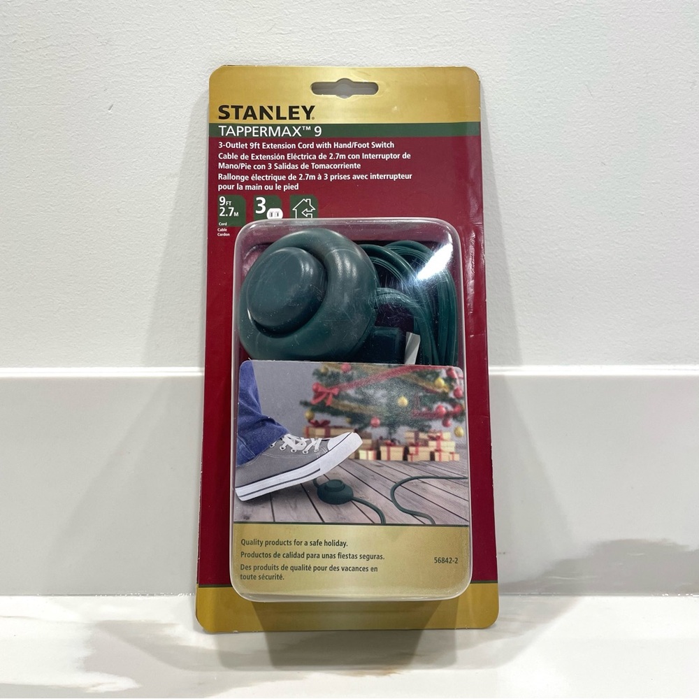 🟠5/$25 NEW Stanley Tappermax 9ft Indoor Cord w/ Tapper Switch